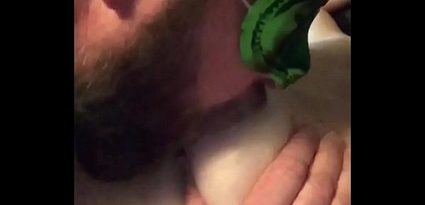  Licking whipped cream off amateur wife’s tits and pussy